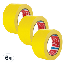 iQIHAN 彩色紙膠帶 50mm x 15m, 6個, 黃色