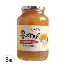 柚和美 韓國蜂蜜柚子茶 茶飲首選 無防腐劑 純天然飲品, 1kg, 1罐, 3罐