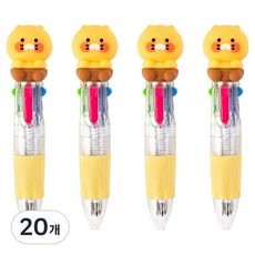 카카오프렌즈 미니 피규어 4색 볼펜 0.7mm, 20개, 춘식이