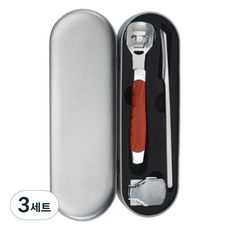 수벌리 미르홈퍼니 나뭇결무늬 콘커터 브라운 + 스크레이퍼 + 틴케이스 세트, 3세트