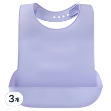 로시테라 실리콘 성인용 턱받이, L 퍼플, 3개