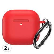 Onenough 柔軟果凍保護殼, 2個, 紅色, AirPods 4