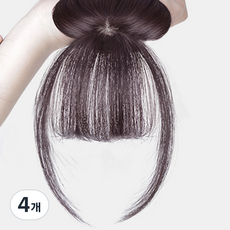 Hiuni 3D 空氣假髮劉海假髮, 深棕色, 4個