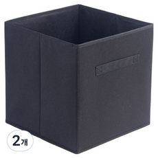 타이탄 팬트리 수납 패브릭 리빙박스, 검은색, 2개