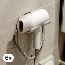 免鑽孔電線整理吹風機架, 白色, 6個