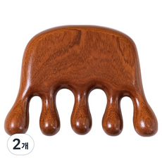 홈셀 바디 두피 경락 박달나무 원목 괄사 마사지기 D타입 8.5 x 6.4 cm, 2개, 혼합색상