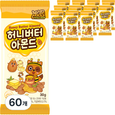넛츠빌리지 허니버터 아몬드, 30g, 60개