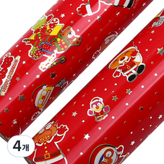 뽀로로 크리스마스 비닐 증착롤 포장지, 스타레드, 4개