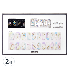 아이빛 르모어 젬젤 아트 젤네일스티커, 컬러풀(GG05), 2개