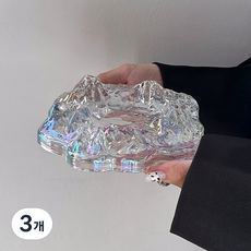 로프트마켓 빙산 럭셔리 실내용 재떨이, 투명 무지개, 3개