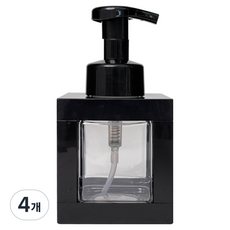 인블룸 깔끔한 주방세제 사각 디스펜서 거품형 350ml, 블랙, 4개