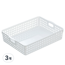 이노마타 스톡 다용도 정리 바스켓 4573 B5, 화이트, 3개