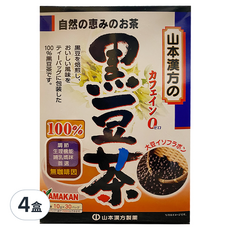 YAMAKAN 山本漢方 黑豆茶, 100% 無咖啡因, 10g, 30包, 4盒
