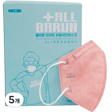 ALLBARUN 라이트 비말차단마스크 소형 KF-AD, 30개입, 5개, 코랄