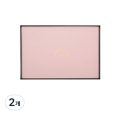 가죽쿠션 철제 정리 수납함 장방향 점보 31 x 21 cm, 2개, 핑크