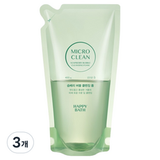 해피바스 마이크로 클린 솝베리 버블 클렌징폼 리필, 3개, 400ml