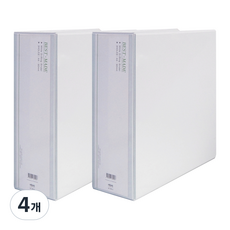 위즈오피스 투명 D링바인더 9cm, 화이트, 4개