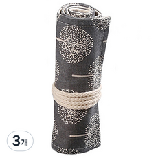 알로데 캔버스 리드 커튼 색연필 파우치 24색 34 x 20 cm, 14 잿빛나무, 3개