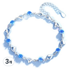 씨쟈크 핵심 팔찌 오션 하트 팔찌 19cm, 3개