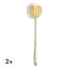 Zzaimarket雙面長柄沐浴刷 沐浴球+搓澡巾 HDT-1, 2個, 1入, 綠色
