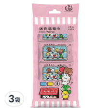 KOgi 宏瑋 太厚駕到 迷你濕紙巾 LINE FRIENDS minini款 8張, 8包, 3袋