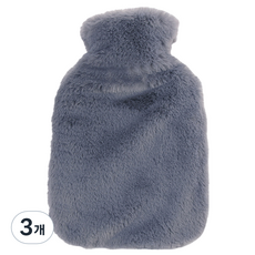 생활애찬 기모 보온 물 주머니 찜질 핫팩 다크그레이 1000ml, 3개