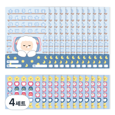 워너디스 할수있어 동물 칭찬 스티커판 12p + 스티커 12p 세트, 잠을 자요, 4세트
