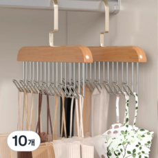 다용도 원목 8구 옷걸이 후크, 라이트우드, 10개