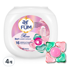 아로퓸 5in1 캡슐세탁세제 로즈가든, 42개입, 4개
