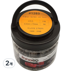 이노공구 둥근머리 스텐 직결나사 4.2 x 75 mm 1283, 2개