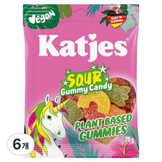 Katjes 純素酸味軟糖, 6個, 75g