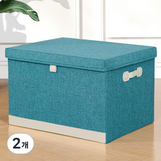 올하이 대형 접이식 보관 박스, 11청록색배색, 60L, 2개