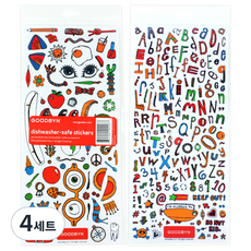 굿빈 빈토 크리스 도시락용 스티커 2매입, 혼합색상, 4세트