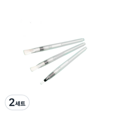 워터 납작 수채화 붓 3종 세트 화이트, 2세트, 16mm, 14mm, 10mm