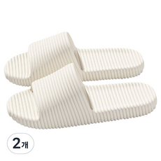 EVER HOUSE EVA 羅紋鞋底緩震室內拖鞋, 白色, 2個