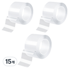 러블리팜 울트라 픽스 클리어 겔 초강력 양면 실리콘 테이프 50mm x 3m, 15개
