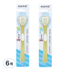 리빙토픽 백태 설태 혓바닥 제거 혀크리너 옐로우, 6개