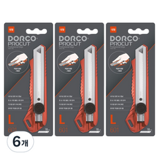 DORCO 多可樂客 Pro Cut美工刀 大型 L601, 6個, 混色
