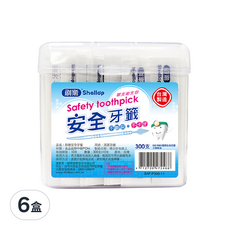 Shallop 刷樂 安全牙籤衛生包, 300支, 6盒