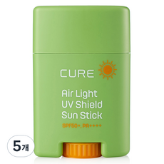 김정문알로에 큐어 에어라이트 UV 쉴드 선스틱 SPF50+ PA++++, 20g, 5개