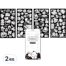 DASH&DOT Ppajakppajak可移除黑白貼紙 4種組, 跳舞吧 + 煥章組合 + 心理護理 + 薑醫生, 2組