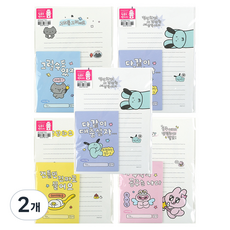 PINKFOOT Meme Bunkjeu 信紙5款 禮物紀念日有趣信封5款, 4款, 隨機出貨, 2個