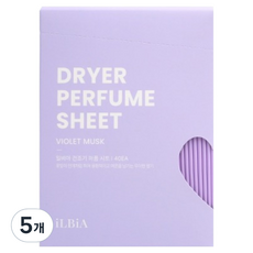 iLBiA 烘衣機香氛紙 纖維柔軟精 紫羅蘭麝香 正裝, 5個, 40入