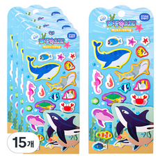 금홍팬시 바닷속으로 레인보우 스티커, 혼합색상, 15개