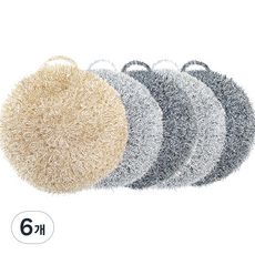 선우랜드 모던한 원형 두겹 아크릴 수세미, 혼합색상, 5개입, 6개