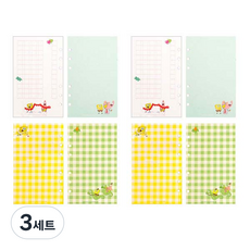 스폰지밥 아카이브 6공 리필속지 B 시 원고 일기 2p + 체크 패턴 2p, 3세트 3세트