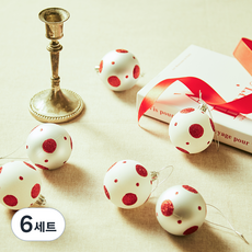 크리스마스 오너먼트볼 트리장식 페인트 글로시 6p 세트, 도트실버, 6세트