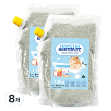 로웰 소동물 벤토나이트 모래 베이비파우더향, 1.2kg, 8개