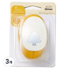 ReZo 모양펀치 25mm, 나무1, 3개