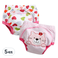 조이멀티 배변훈련팬티 2입, 고양이A (핑크), 5세트